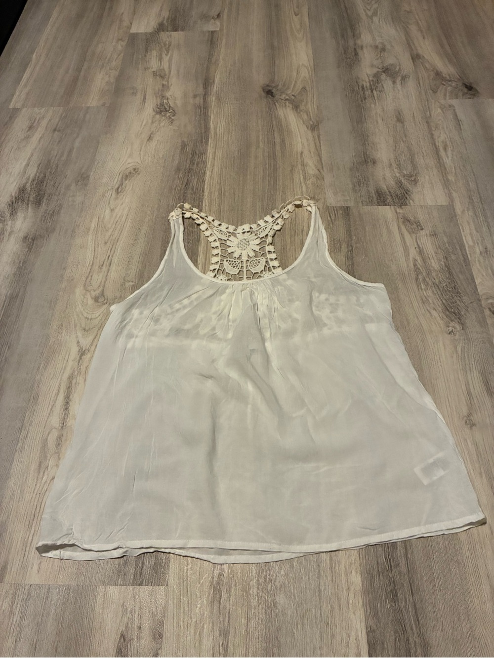 Forever 21 Cream Crochet Racerback Camisole